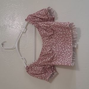 Floral Off Shoulder Crop Top